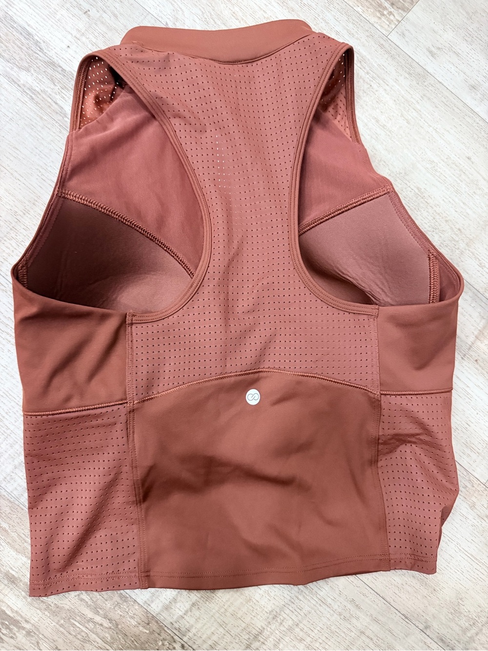 CALIA by Carrie Underwood Rust Brown Zip-Front Tank - Picture 3 of 5